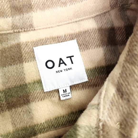 Oat New York Belted Sweater Coat Sz Medium Beige Green Tan M - Picture 12 of 12